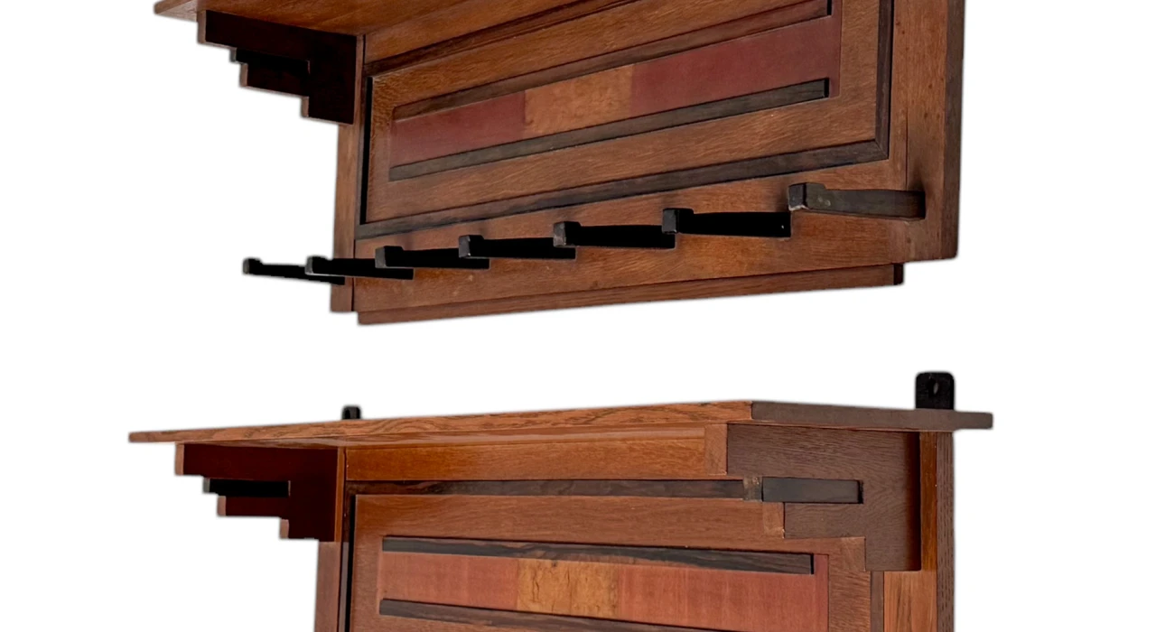 Two Art Deco Modernist Coat Racks by P.E.L. Izeren for De Genneper Molen